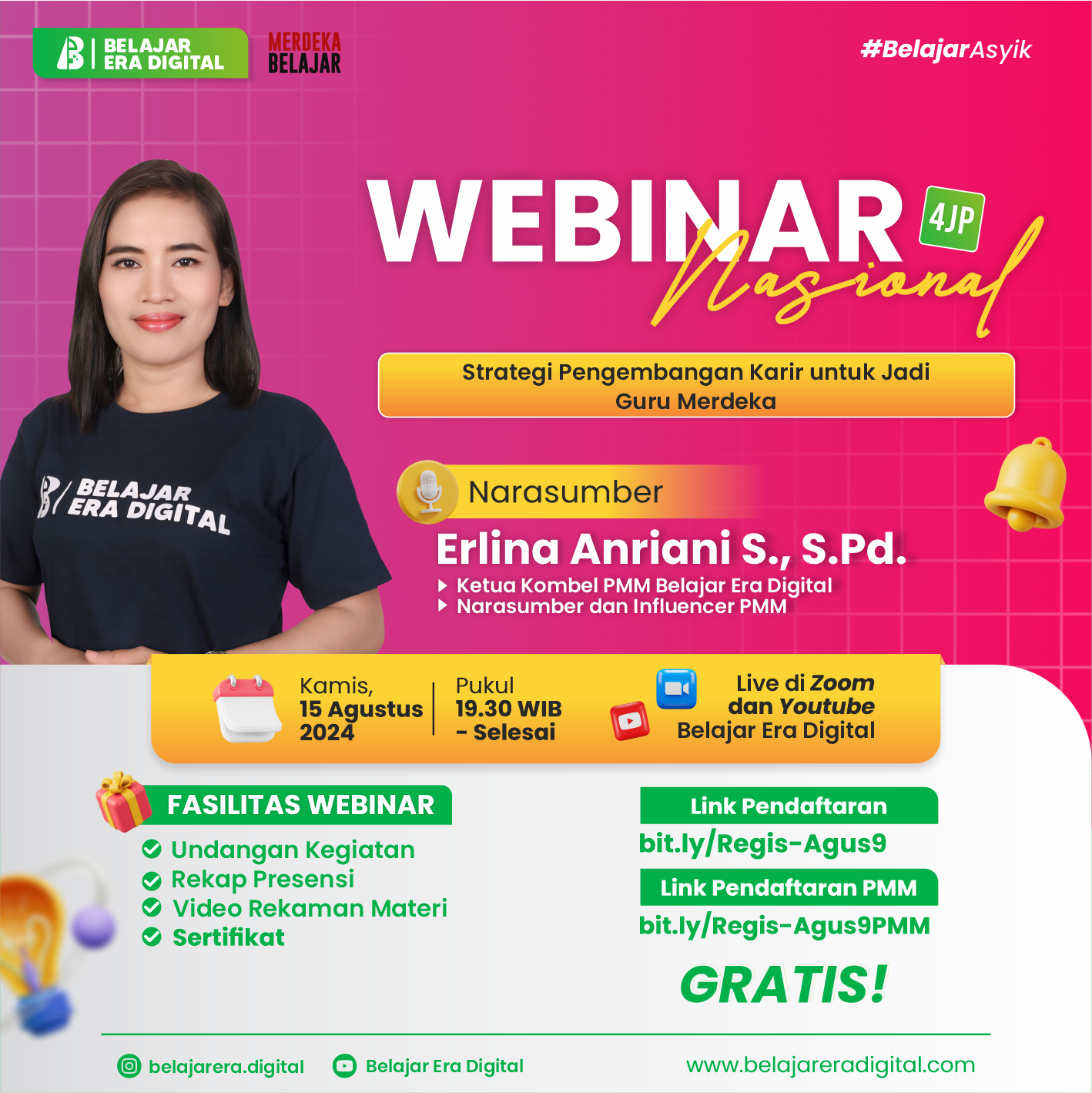 Webinar 4JP: Strategi Pengembangan Karir untuk Jadi Guru Merdeka (15 Agustus 2024)